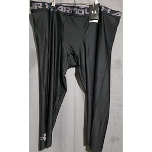 Under Armour Mens 5XL HeatGear Armour 2.0 3/4 Leggings Compression Black NEW